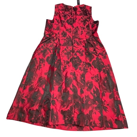 New Talbots Floral Jacquard Red Black Plus Size 16 Formal Wedding Party Holiday
